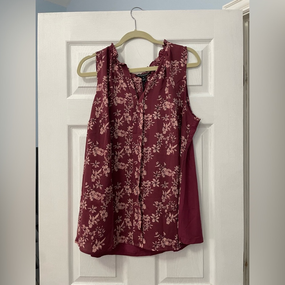 41 Hawthorn Burgundy Floral Blouse